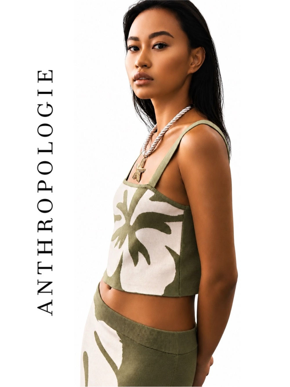 Anthropologie Celandine Graphic Knit Skirt and Top SET